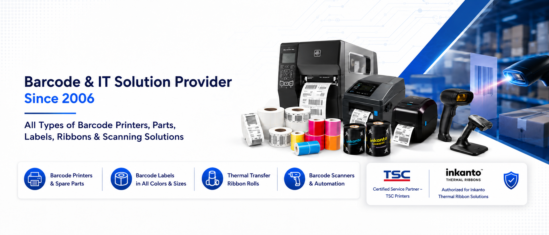 RAS Enterprises barcode and IT solutions banner