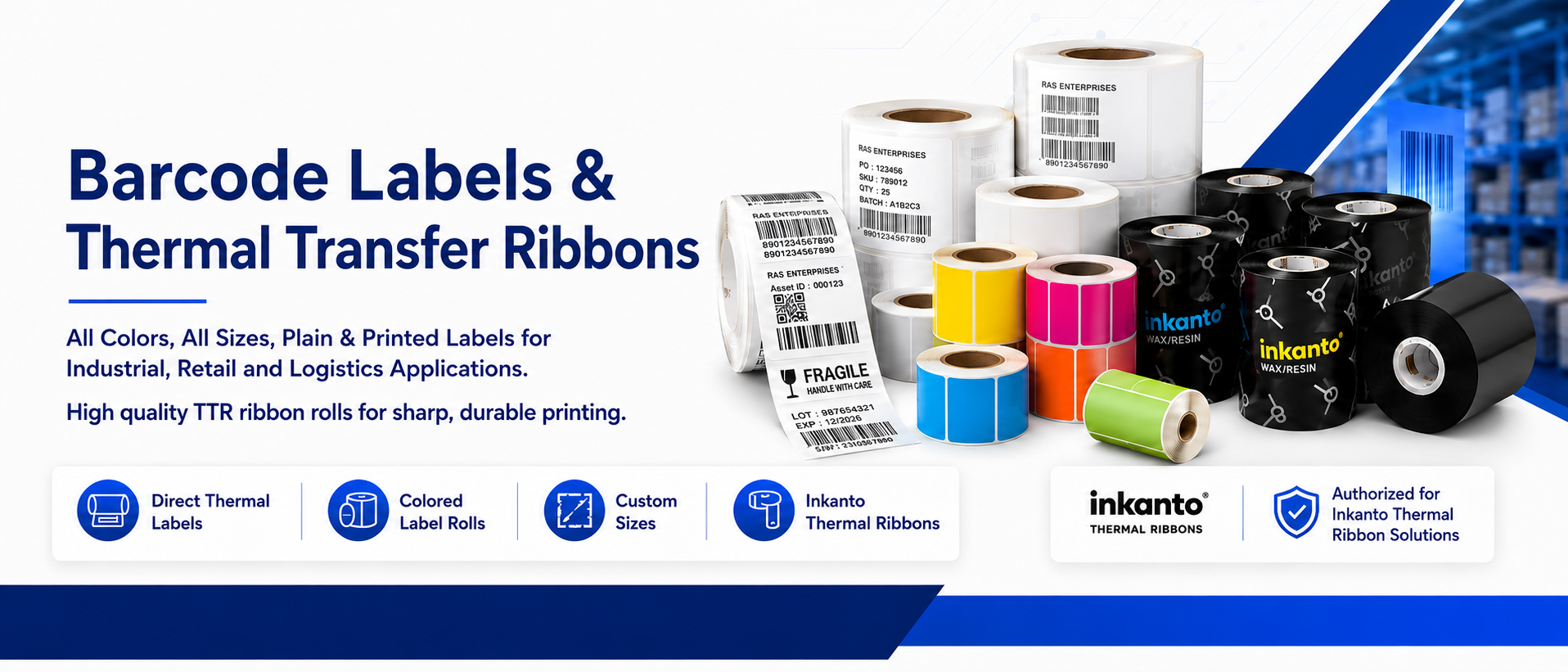 Barcode labels and thermal transfer ribbons